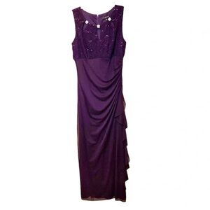 Betsy & Adam Deep Purple Maxi Dress